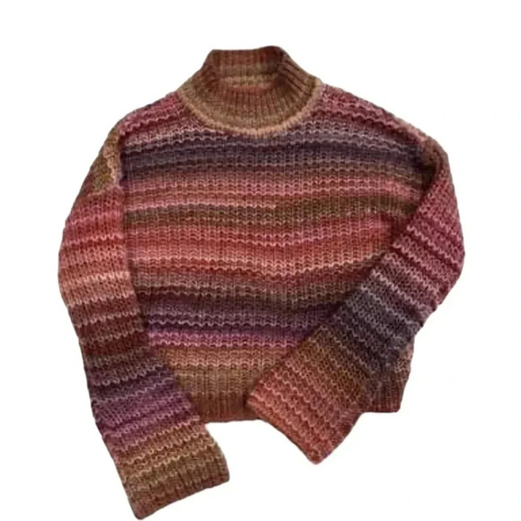 Ruby Moon Knit  Multi Coloured Turtleneck Sweater Size Small - Picture 6 of 10
